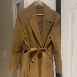 Women's Tan Belted Coat